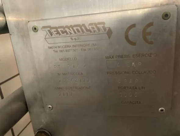 2#6331 Impianto di pastorizzazione Tecnolat