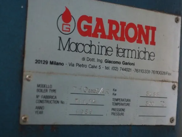 33#8478 Impianto produzione acqua surriscaldata calda per produzione e riscaldamento GARION