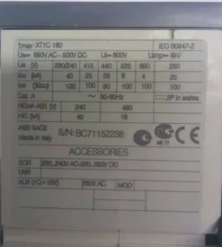 Interruttore ABB mod. Sace Tmax XT1C160