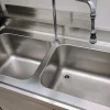 8#8315 Lavabo acciaio inox 2 vasche con alzatina