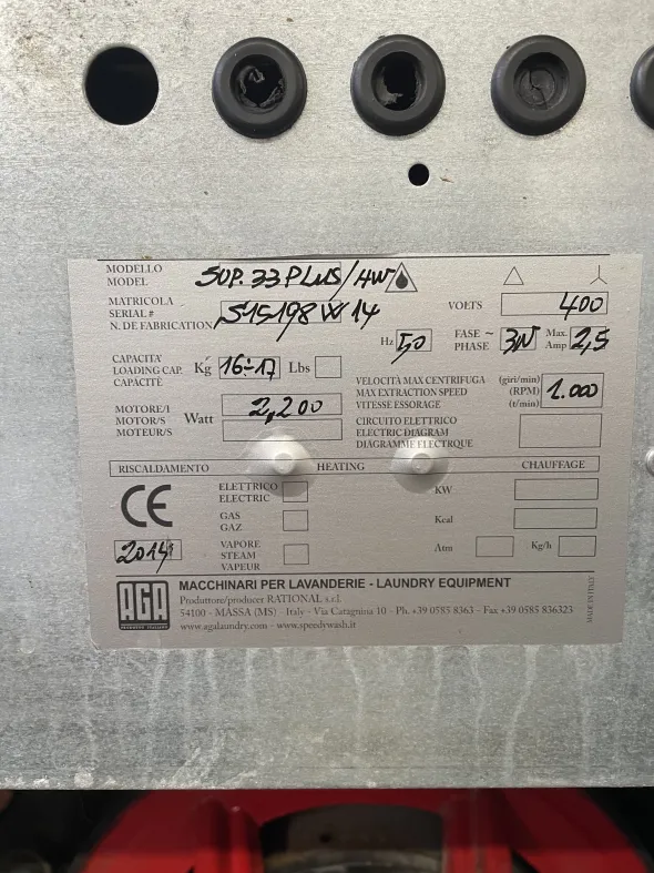 Lavatrice Industriale AGA Super 33 Plus