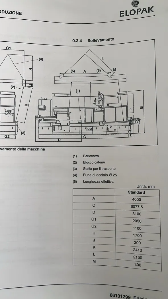 LC615 Linea di riempimento usata ELOPAK sks-s60S