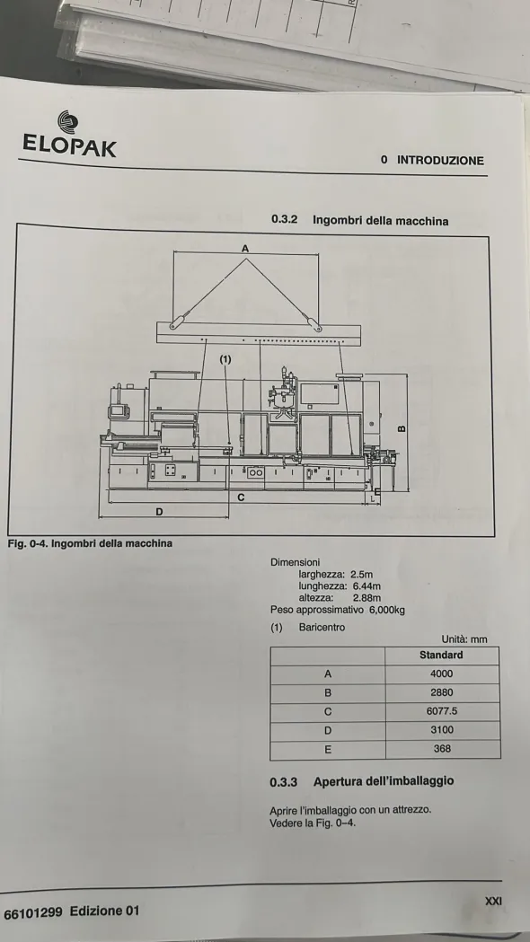 LC615 Linea di riempimento usata ELOPAK sks-s60S