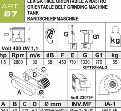 Levigatrice a nastro Aceti ART.87 Nuova