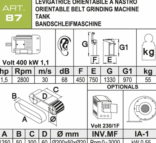Levigatrice a nastro Aceti ART.87 Nuova