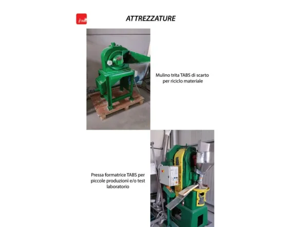 Linea produzione pastiglie lavastoviglie