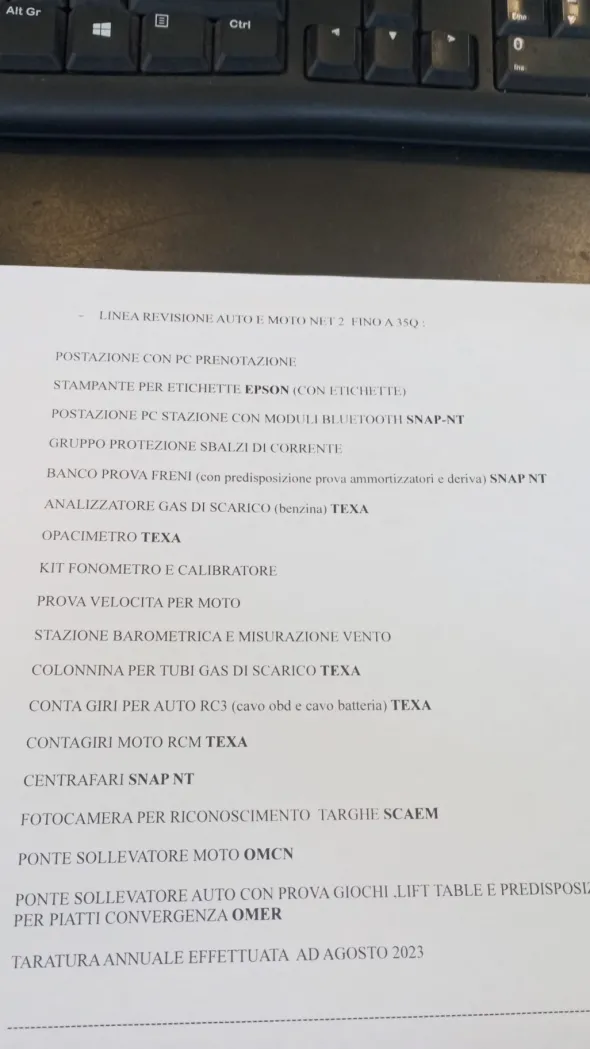 LINEA REVISIONE AUTO - MOTO