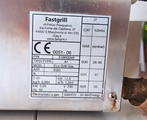 Macchina a gas per arrosticini e griglia