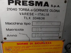 6#6439 Macchina per stampaggio a iniezione Presma