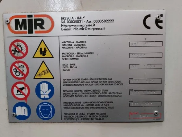 1#7512 Macchinari e attrezzature per la lavorazione di materie plastiche