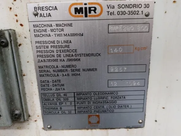 1#7512 Macchinari e attrezzature per la lavorazione di materie plastiche