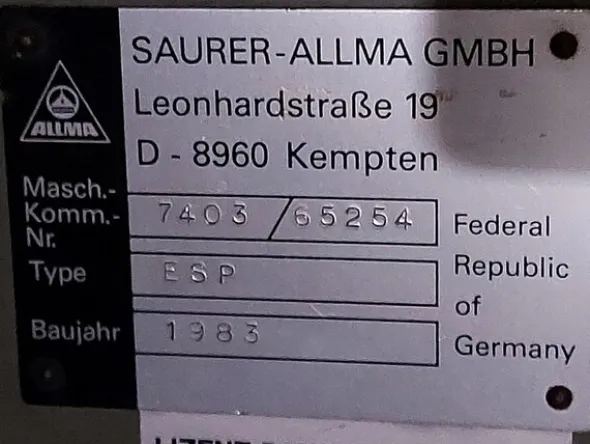 6#7280 Macchine per fuso cavoAllma Saurer Gmbh