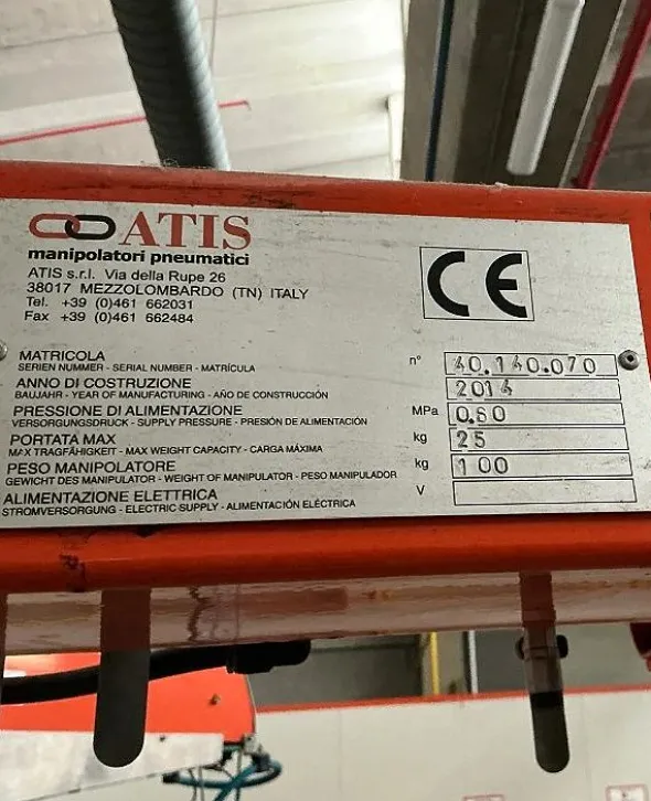 Manipolatore pneumatico Atis portata 25 kg