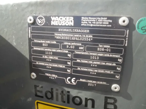 2#5024 Mini escavatore Wacker Neuson 803