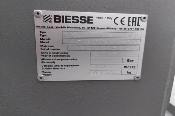 1#6475 Multicentro di lavoro CNC Biesse Uniline 3200
