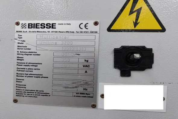 1#6475 Multicentro di lavoro CNC Biesse Uniline 3200
