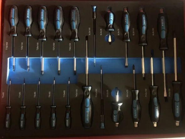 100#5814 N° 5 carrelli porta utensili Germany Tools Professional completi di utensili