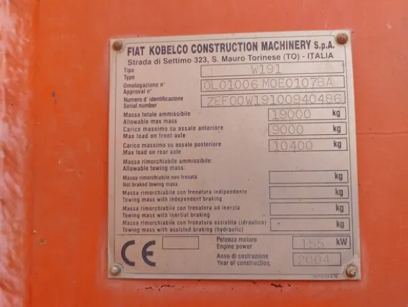 2#7884 Pala caricatrice Fiat Kobelco W190