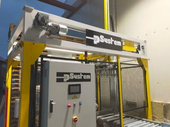 Pallettizzatore con avvolgitore di pallet NUOVO