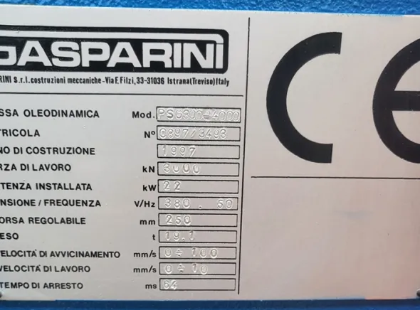 PIEGATRICE GASPARINI 4000 X 300