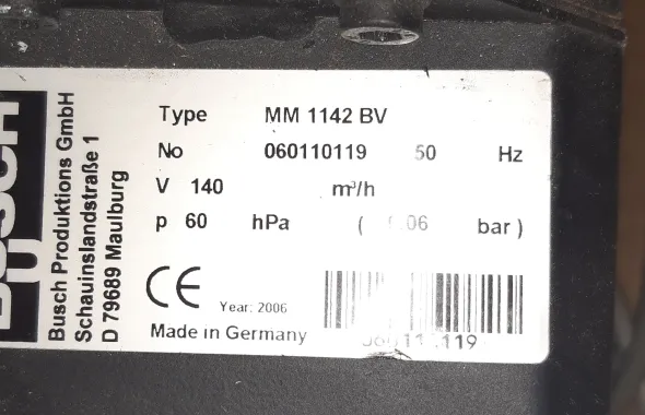 Pompa per vuoto Busch MINK MM 1142 BV nuova imballata