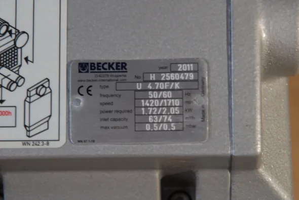 Pompa sottovuoto Becker U 4.70 F/K