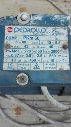 7#3783 Pompe elettriche Pedrollo e Mercedes