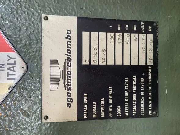 Pressa Agostino Colombo 100t