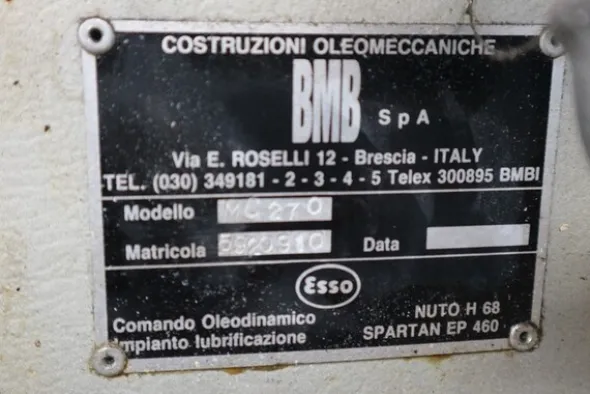 14#7165 Pressa a iniezione BMB MC270