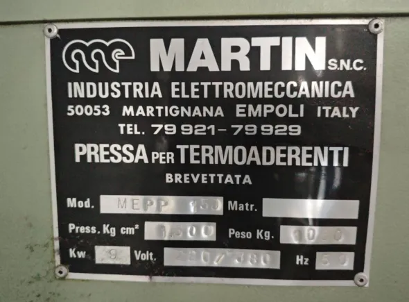Pressa per termoaderenti MARTIN s.n.c. mod. MEPP 150