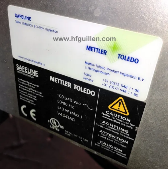 REF-2742 METAL DETECTOR METTLER TOLEDO SAFELINE