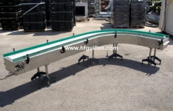 REF-1071 NASTRO TRASPORTATORE MODULARE A CURVA 90º