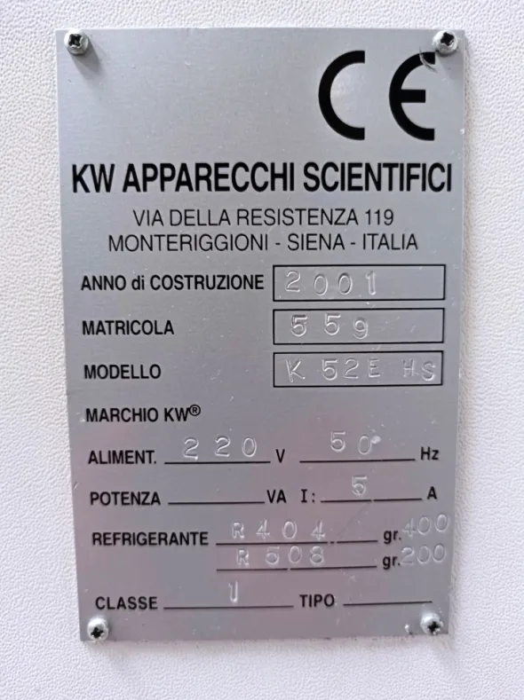 REFRIGERATORE BIOMEDICALE – KW – MOD. K52E HS (CAM-24)