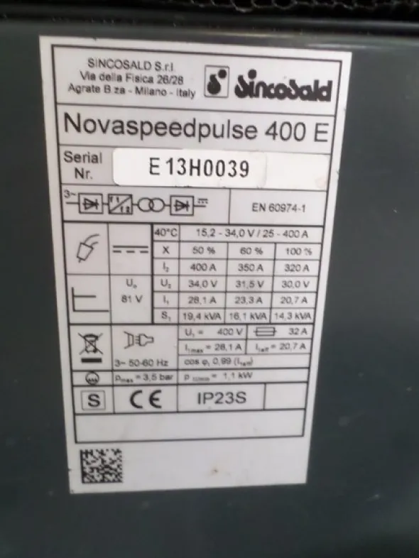1#5238 Saldatrici Sincosald e carrello motorizzato Air Liquide