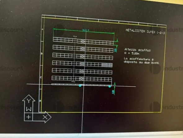 1#9407 Scaffalatura metallica Metalsistem leggera Super 1-2-3