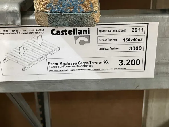 Scaffalatura Portapallet ML 9,00 x 1,00 H 3,00