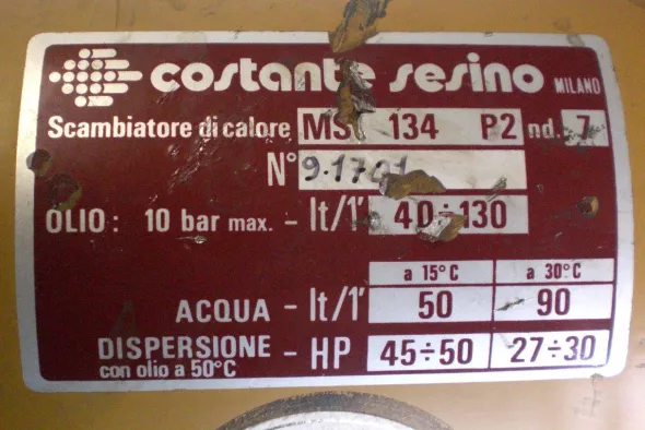 SCAMBIATORE CALORE ACQUA/OLIO SESINO