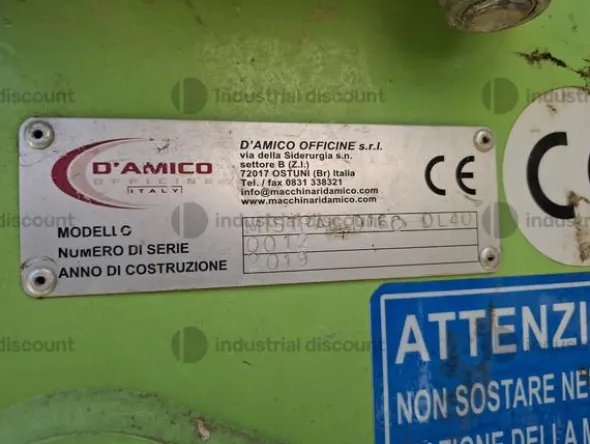 1#9194 Scuotitore da tronco o branca con gruetta marca D'Amico