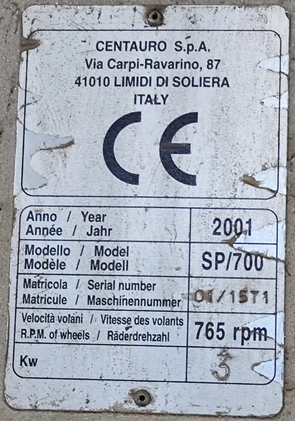 Sega a nastro Centauro SP.700 con aspiratore