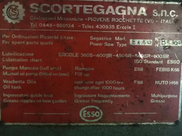 Segatrice alternativa Scortegagna Ercole 450