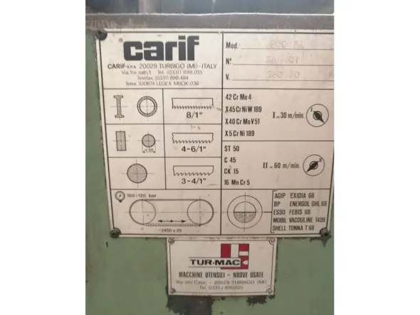 Segatrice a nastro CARIF 200 BA usata