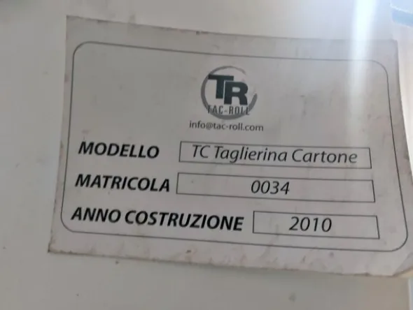 1#6516 Sistema di taglio da bobina di cartoncino Tacroll TC