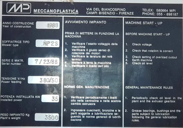 SOFFIATRICE MECCANOPLASTICA MP2