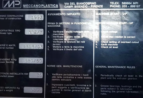 Soffiatrice Meccanoplastica MP2.M