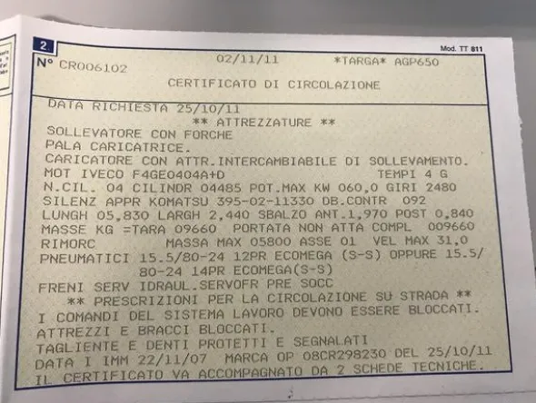 1#4448 Sollevatore telescopico fisso KOMATSU WH613