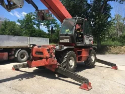 1#3222 Sollevatore telescopico Manitou Mrt 21.45 turbo completo di forche