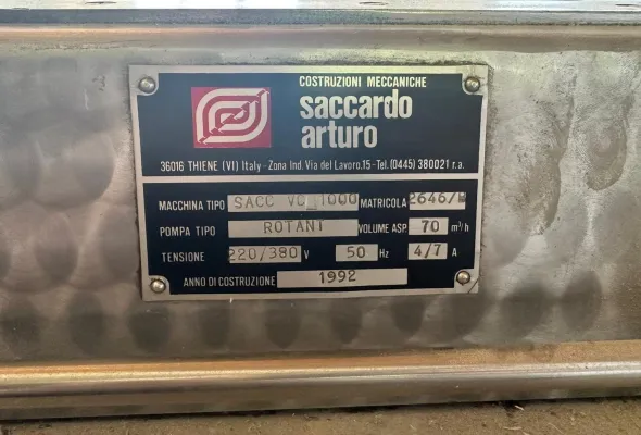 Sottovuoto industriale Saccardo SACC-VC 1000/1992