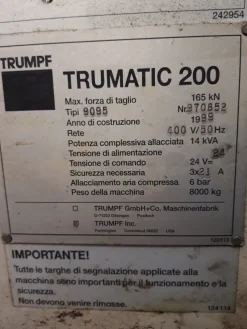 STUPENDA Punzonatrice Trumpf TC 200R