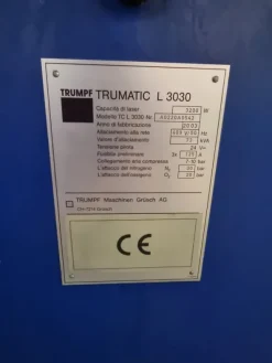 TAGLIO LASER TRUMPF TRUMATIC L3030