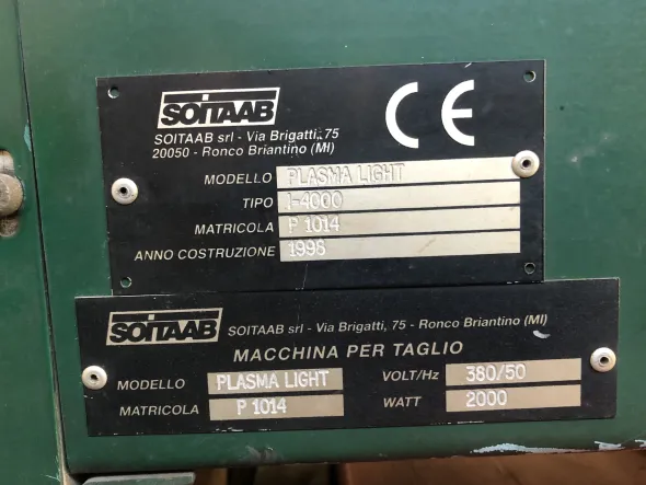Taglio plasma usato SOITAAB con retrofit DAMITEX